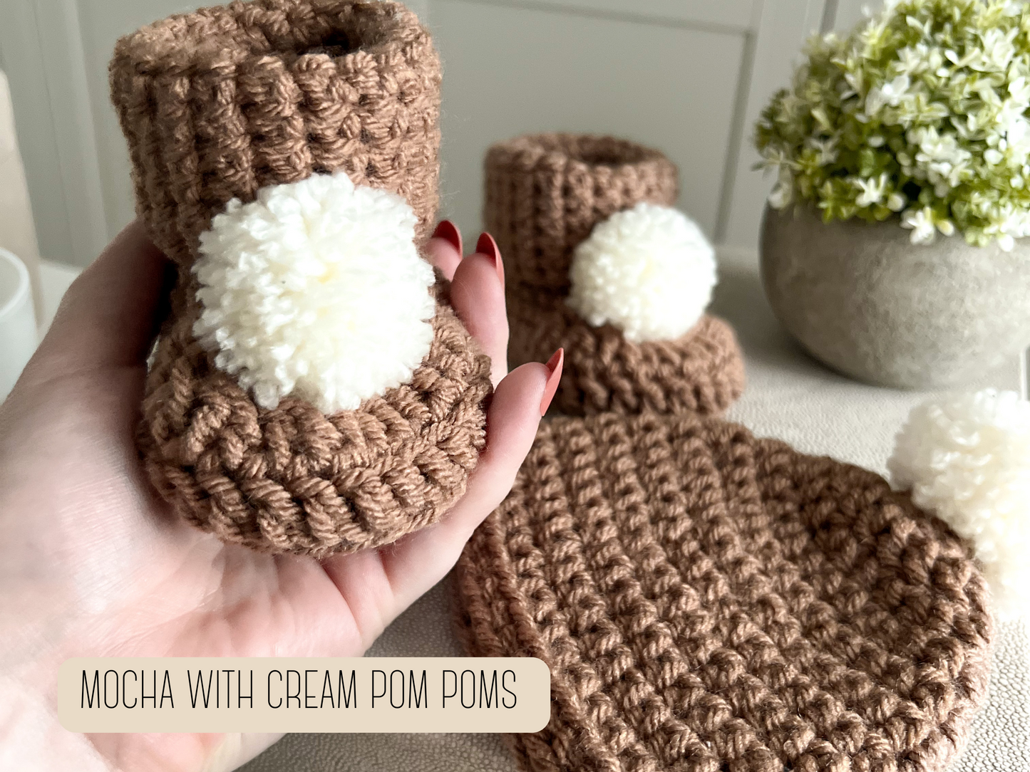 Booties & Hat Pom Pom Set