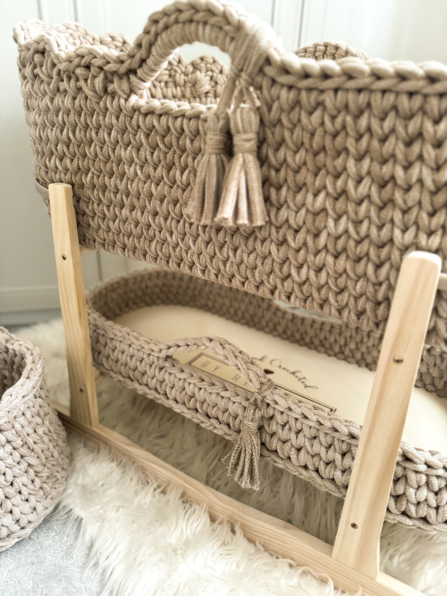 Scalloped Crochet Moses Basket