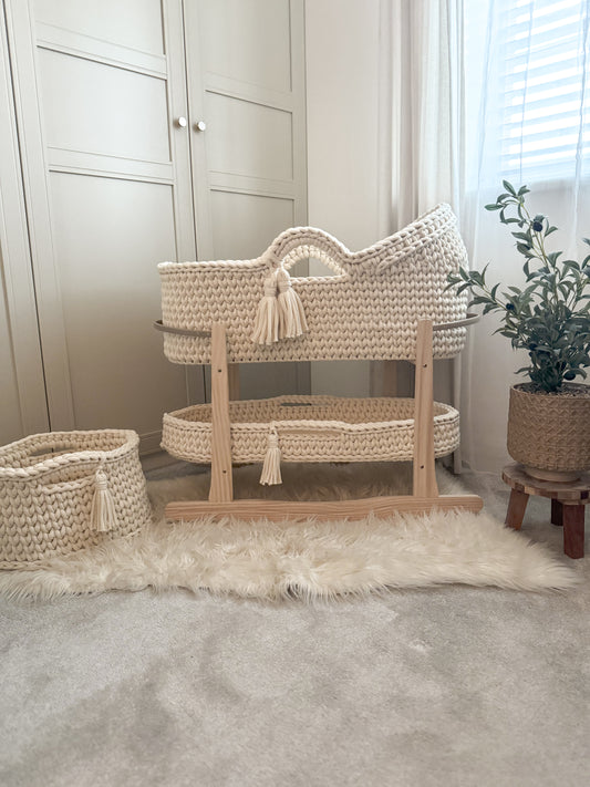 Hooded Crochet Moses Basket