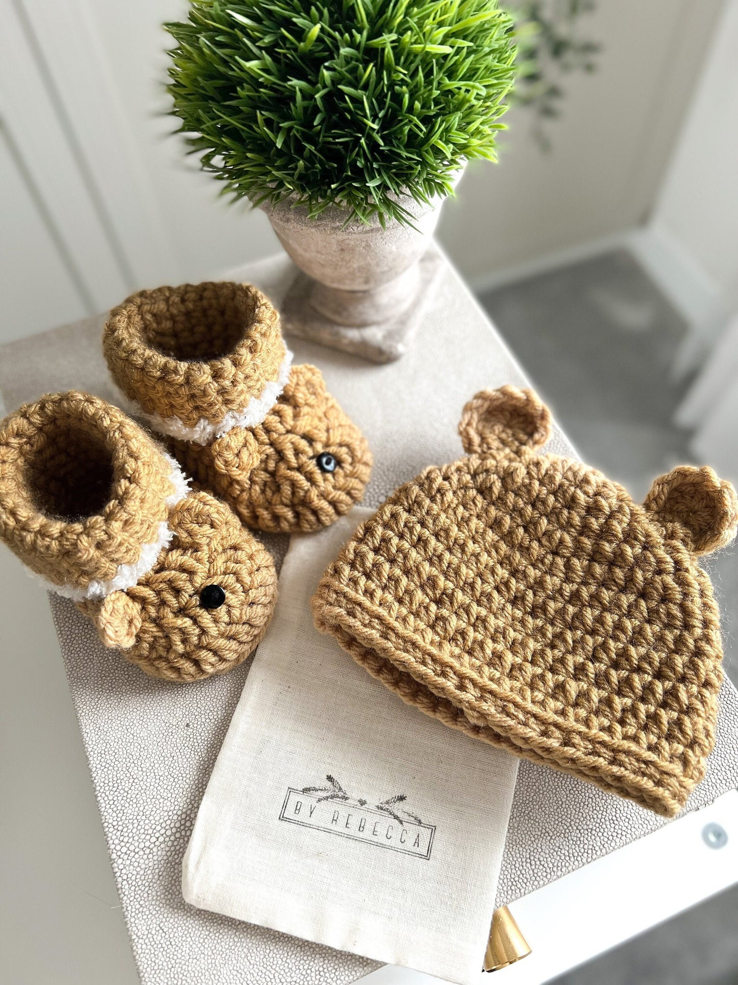 Bear Booties & Hat Baby Bundle