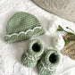 Scallop Booties & Hat Baby Bundle