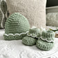 Scallop Booties & Hat Baby Bundle