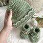 Scallop Booties & Hat Baby Bundle