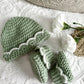 Scallop Booties & Hat Baby Bundle