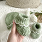 Scallop Booties & Hat Baby Bundle